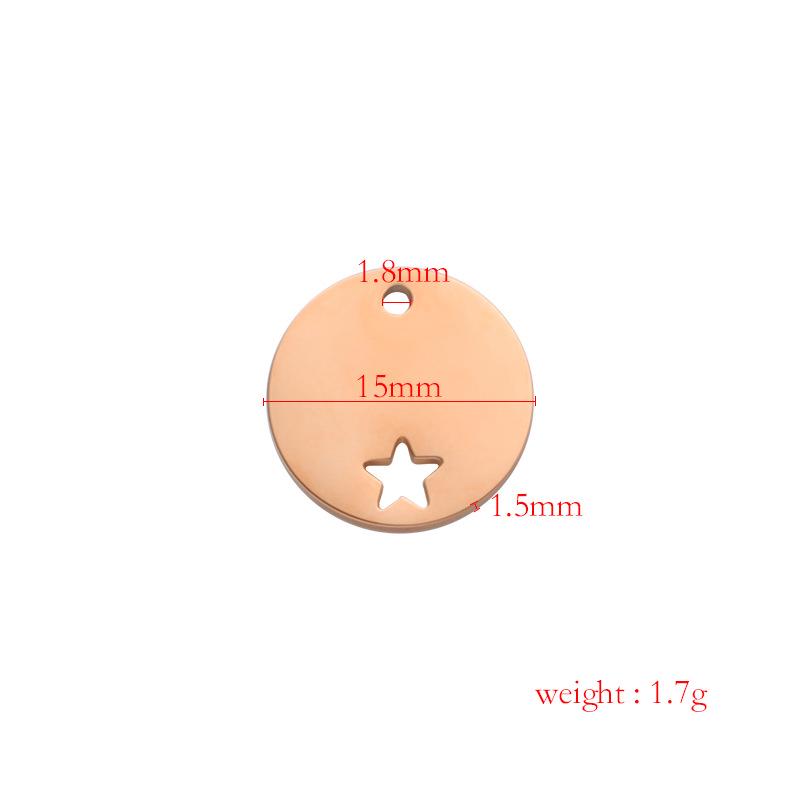 Зеркальный титановый стальной круглый кулон с гравированными звездами пентаграммы - аксессуар для изготовления украшений своими руками