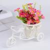 Rattan Bicycle Flower Basket Vase Storage Three-Wheel Cute Flower Pot Ornament