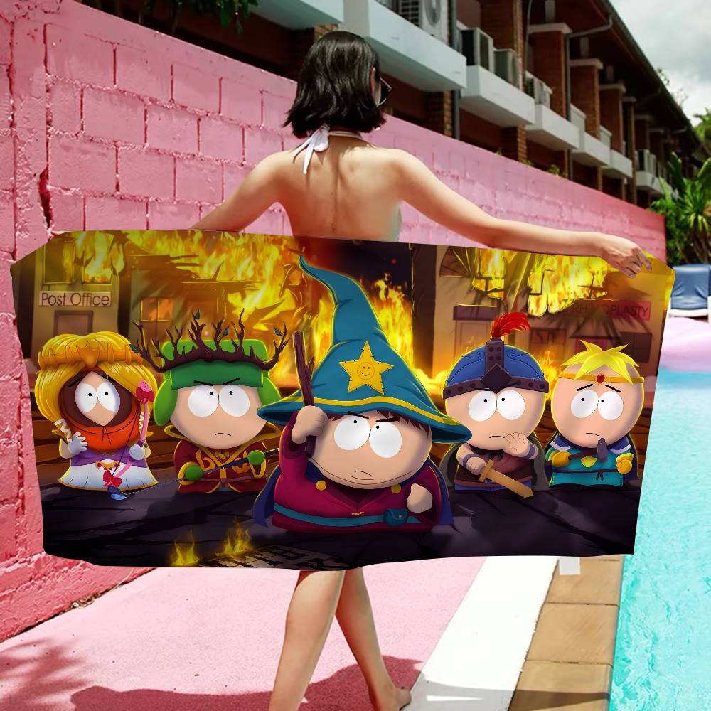 South Cartoon Parke Beach Towel Colorful Bath Towels For Girl Microfiber Quick Dry Sand Free Beach Yoga Spa Gym Pool