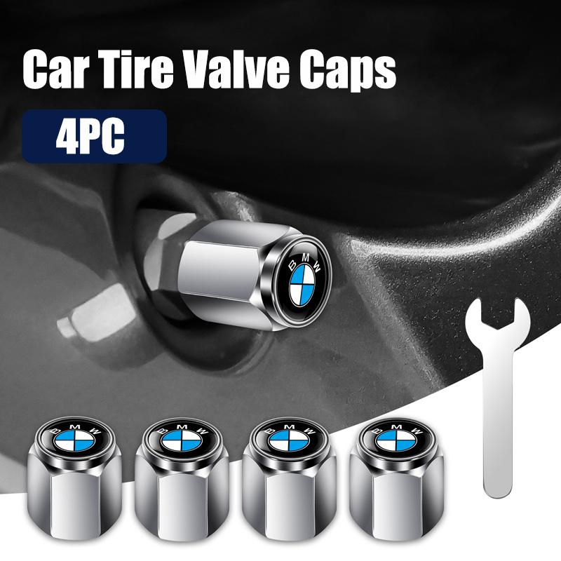 For BMW M E46 E90 E60 4PCS Car Metal Wheel Tire Valve Caps Tyre Stem Cover For BMW X1 X3 X5 X6 1 2 3 5 7 Series F15 F16 F20 F22 F30 F32 G30 Sticker