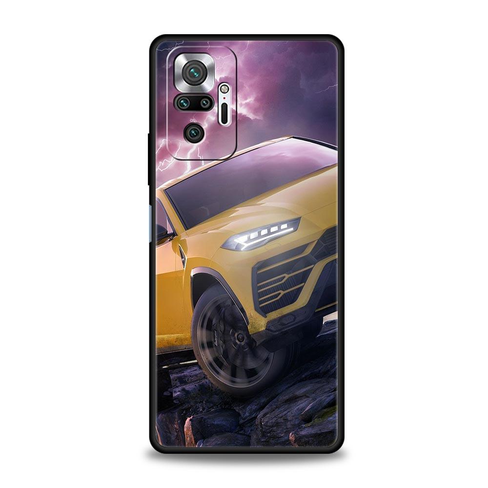 Новый Чехол для Телефона в Форме Спортивного Автомобиля Для Xiaomi Redmi Note 14 13 5G 10 11 12 Pro Plus 4G 14C 13C 12C 10C Черный Чехол