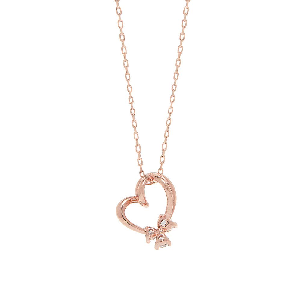 ESTELLE [WEB Exclusive] Cubic Zirconia 10K Pink Gold Heart Motif Necklace 0452-1190-0015-0000