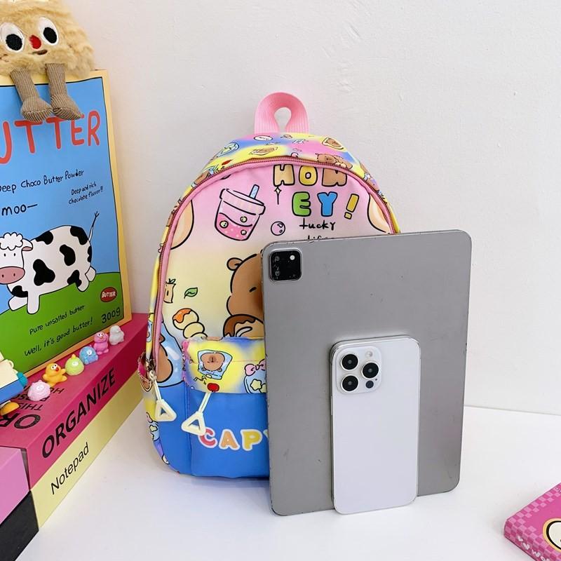 Милая капибара купается плавательный круг пляж мультяшный принт детский рюкзак