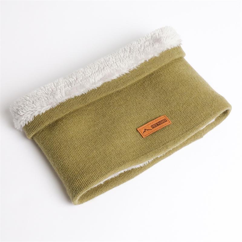 Вязаный шарф унисекс: Уютная, однотонная, всесезонная теплая шапка-ушанка