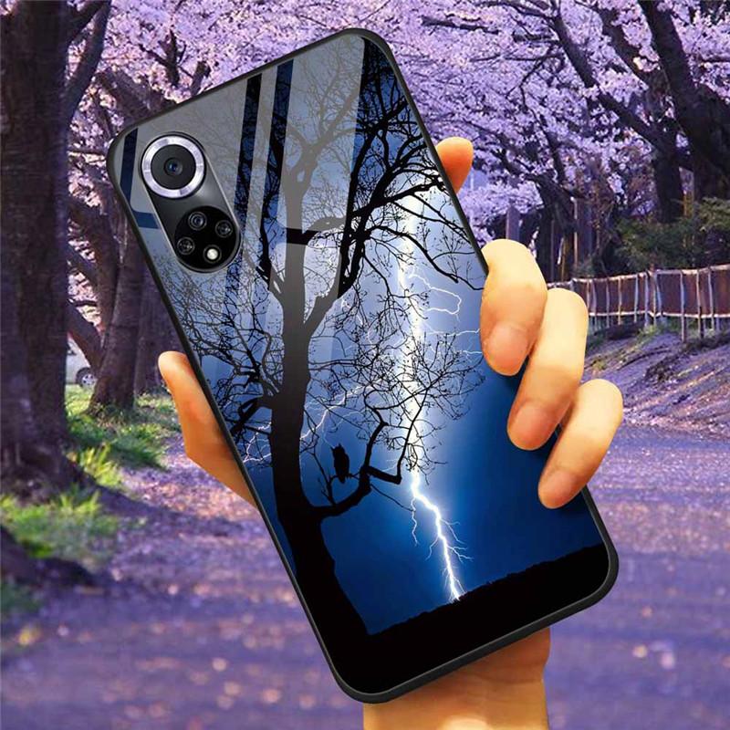 Чехол для Honor 50 Pro Закаленное Стекло Звездный Мрамор Жесткая Задняя Крышка для Телефона Huawei Honor 50 Чехлы Honor50 Защитные