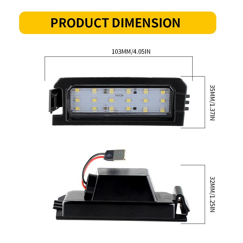 2PCS 12V LED License Number Plate Lights Canbus For Hyundai Venue 20-23 Elantra GT 18-20 i30 16-24 Sonata 18-23 Veloster N 19-22