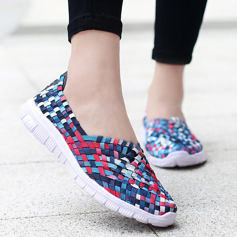 Summer Women Sneakers Comfort Casual Nurse Plus Size Flats Loafers Soft Beach Walking Sports Shoes Lightweight Slip On