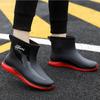 Fashion Rubber Shoes for Men Waterproof Rain Boots Ankle Galoshes Husband Fishing Work and Safety Rainshoes Kitchen Water Man Boots