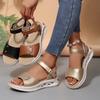 Sandals Women's Summer New One-character Buckle Platform Casual Beach Sandals