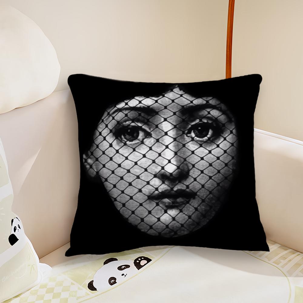 Funny woman face cushion cover Pillow Case Plush Fabric Soft Double Sided Print Sofa Cushion Cover Throw Pillow Covers