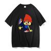 Футболка Parappa The Rapper унисекс WoUnisex Черная модная футболка большого размера в стиле хип-хоп с коротким рукавом Футболка унисекс Забавные футболки WoUnisex