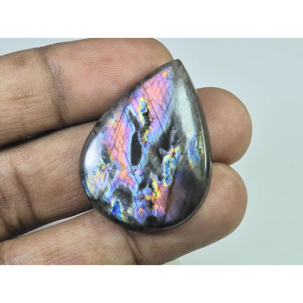 26X35X05MM Натуральный фиолетовый лабрадорит Спектролит Грушевидный россыпной драгоценный камень 36 карат. D-425