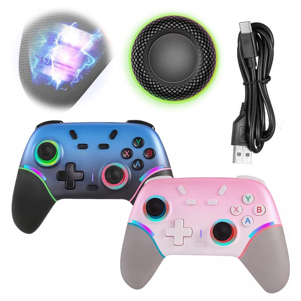 Геймпад с RGB-подсветкой/Двойной вибрацией/6-осевым гироскопом Беспроводной игровой контроллер для Switch 2, ПК, мобильных устройств и других