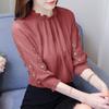 2023 Spring Sweet Lace Top: Three-Quarter Sleeve Chiffon Blouse for Women
