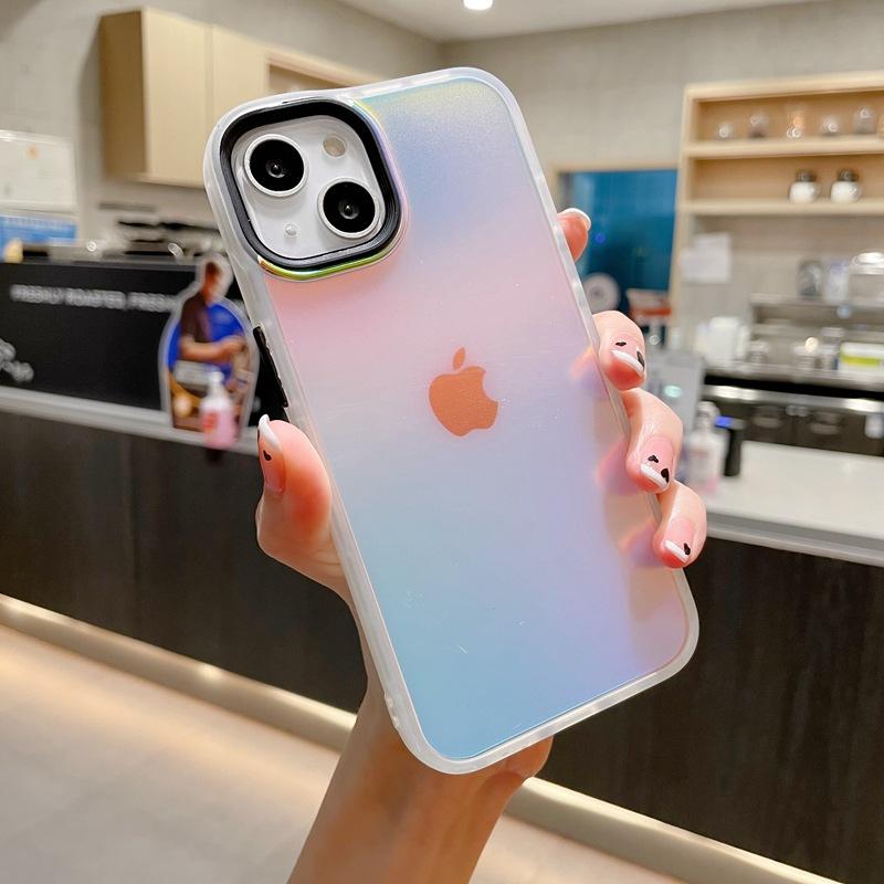 Лазерный матовый Подходит для чехла для мобильного телефона IPhone 15 Apple 13 Градиентный Защита от отпечатков пальцев 14 с Любовью Противоударный защитный чехол