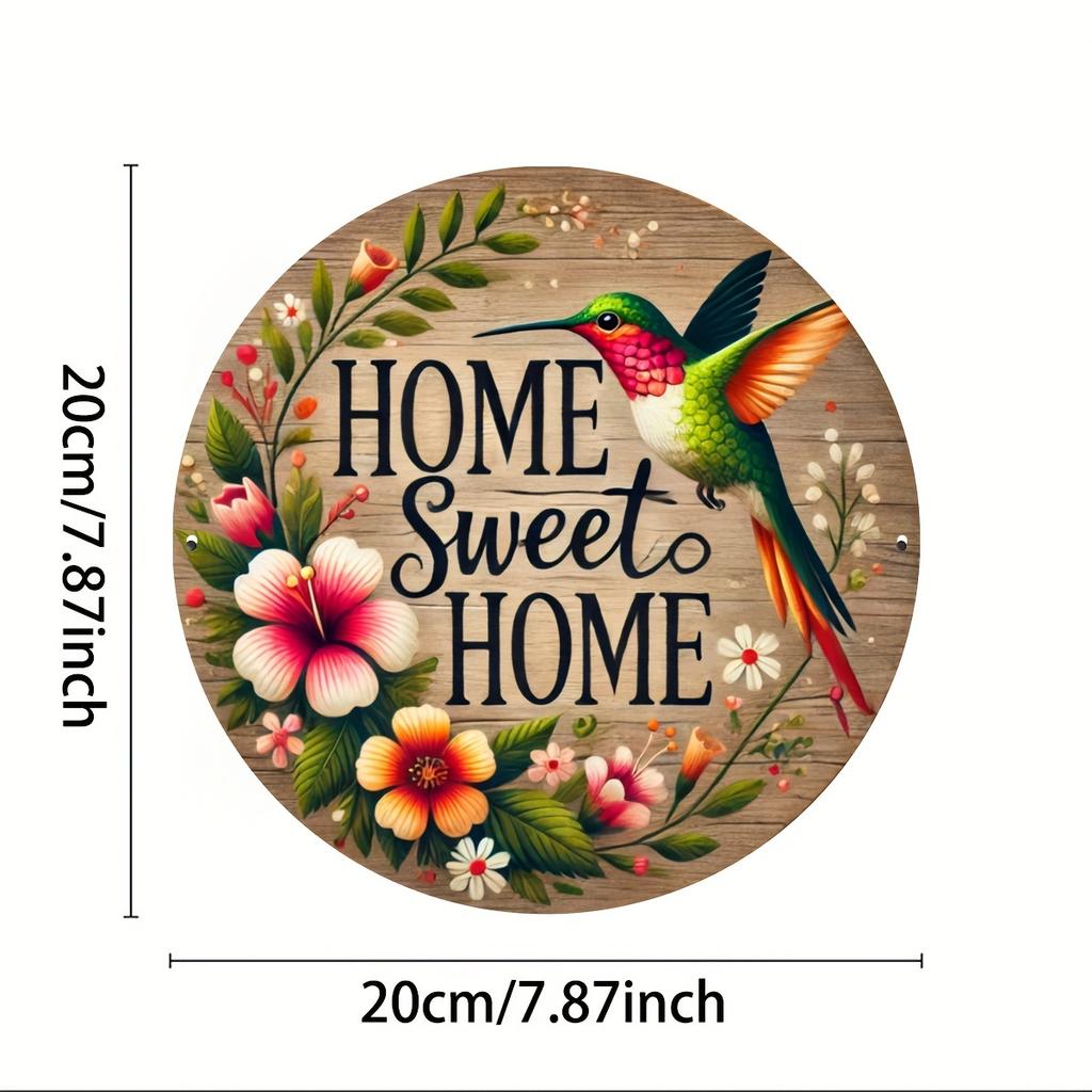 «Wooden Sweet Home» — винтажное круглое деревянное настенное искусство — ретро-деревянный знак для двери, стены, дома, комнаты, фермы, улицы, магазина, гаража, бара, сада, кофе