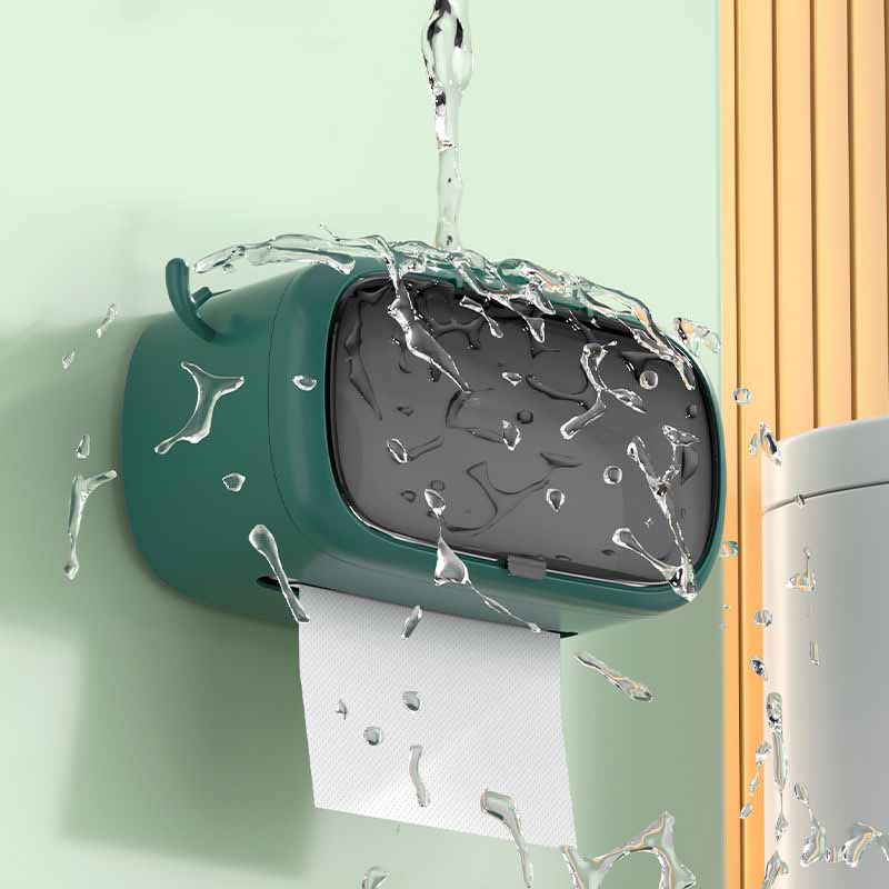 Punch-free Toilet Paper Holder Box Waterproof Tissue Storage Box Bathroom Rack Wall Mounted Kitchen Bathroom Storage Holder