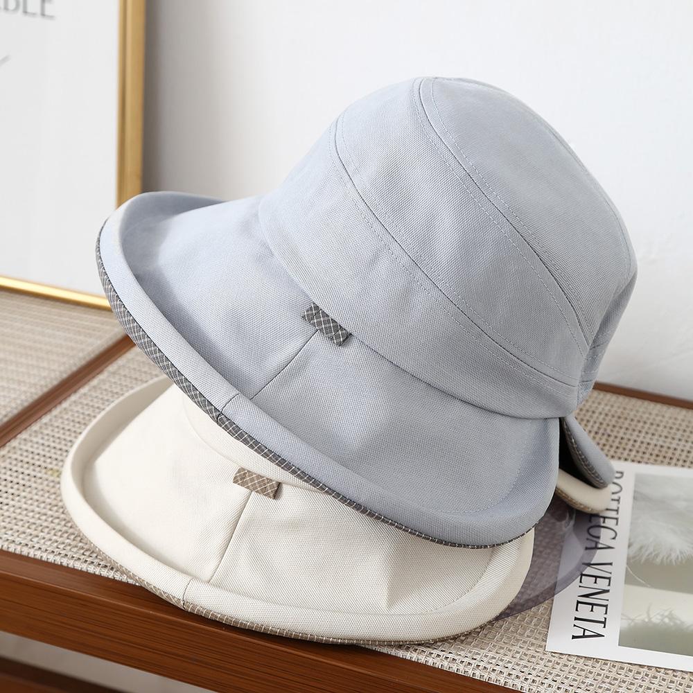 High End Women's Bucket Hat Plaid Travel Vacation Sun Caps Face-Flattering Versatile Spring Autumn Outdoor Hats