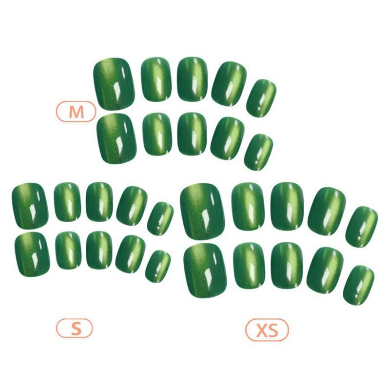 Short Press On Nails Crystal Jade Cat Eye Glossy Cute Sweet Ins Style Blush Nail Pure Desire Skin-whitening Women
