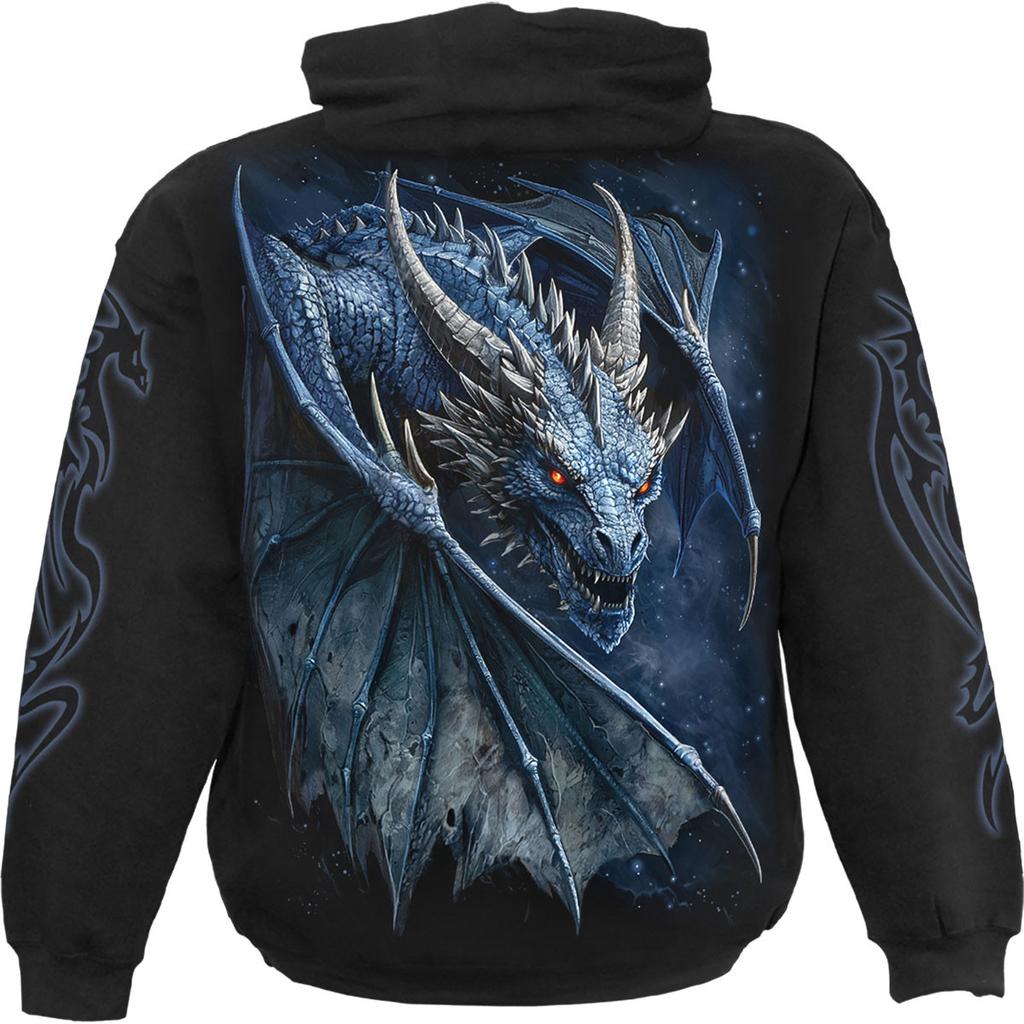 Spiral Direct Unisex Adult Storm Dragon Back Print Pullover Hoodie