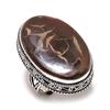 Mud Crack Fossil Gemstone Handmade 925 Sterling Silver Jewelry Ring Size 7 N9M52