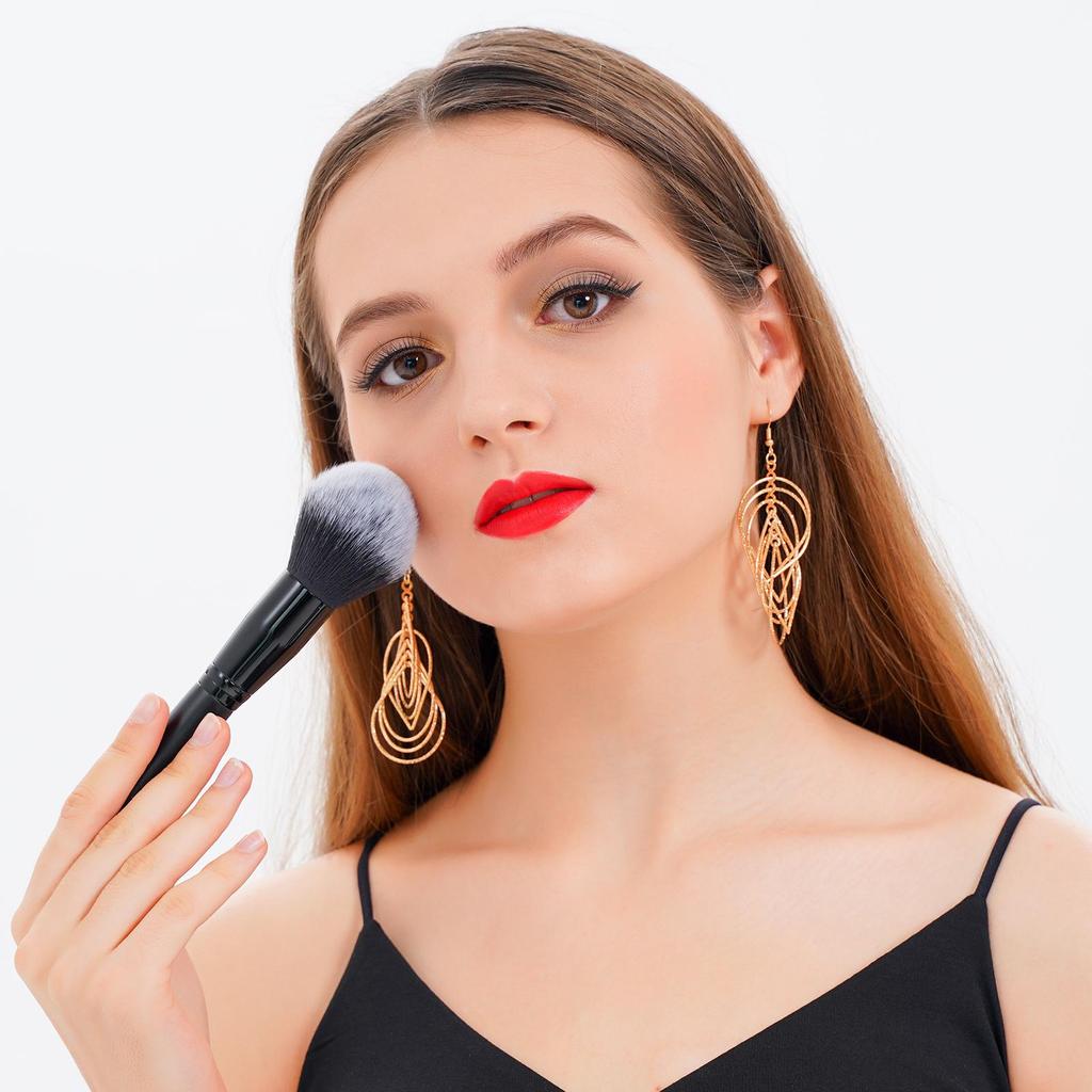 DUcare Профессиональный набор кистей для макияжа, 12 шт., пудра, основа для теней для век, лица, глаз, черные натуральные синтетические волосы, кисти для макияжа