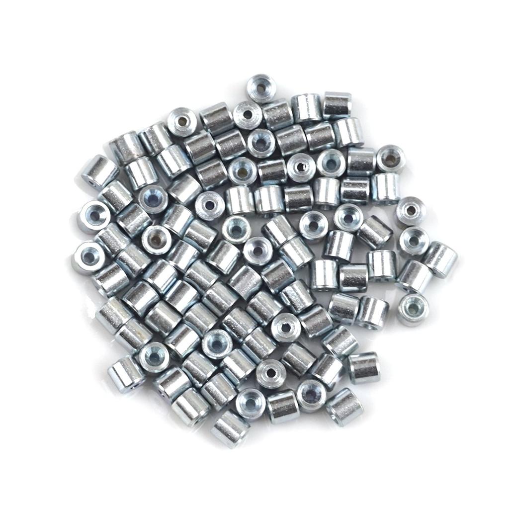 BCR002 100 PCS Car Window Regulator Winder Repair Steel Cable Wire Rope End Fitting Pin Stop Sleeve Crimp Rivet 5x4.5/1.6 Mm