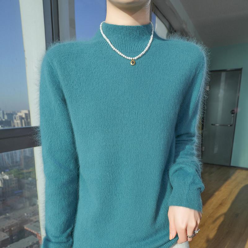 Женский кашемировый свитер Qinghe кашемир 30% кашемир 30% норка 30% шерсть 10% нейлон Женский осенне-зимний толстый кашемировый свитер мягкий и теплый