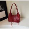 Versatile Bow Underarm Big Bag Women's 2025 New Fashion Oil Wax Leather Commuter Bag Retro Texture Tote Bag