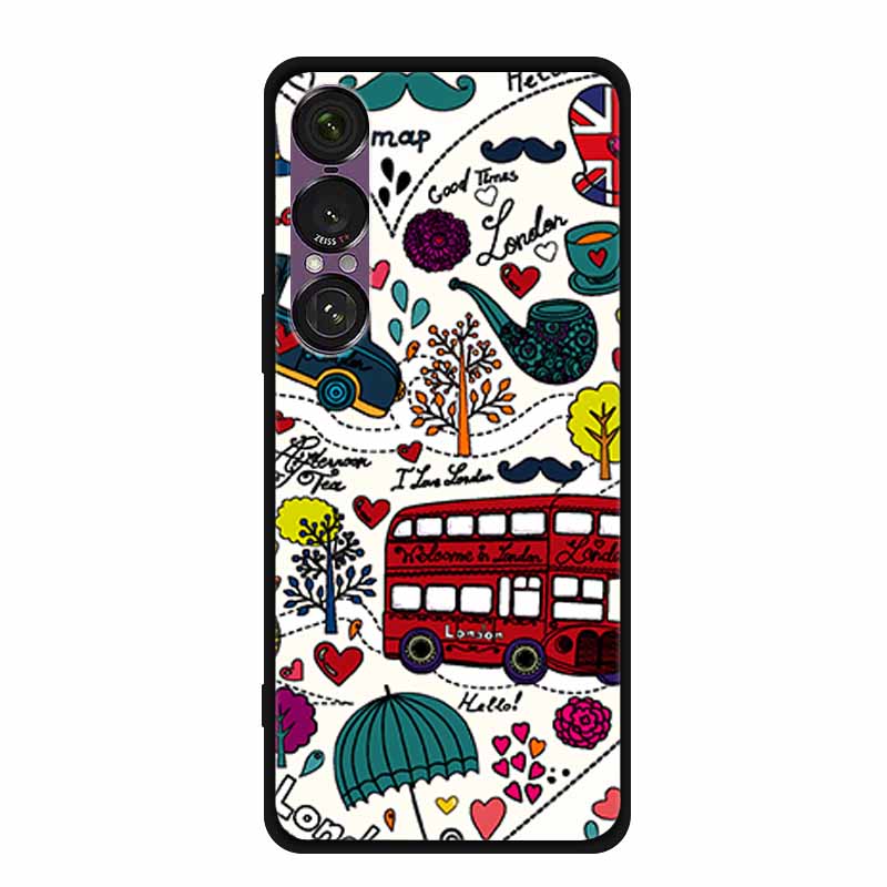 For Sony Xperia 1 VII VI V IV II III Case Soft Silicone Bumper 3D Flowers Emboss Phone Cases for Sony Xperia 1 VII Back Covers