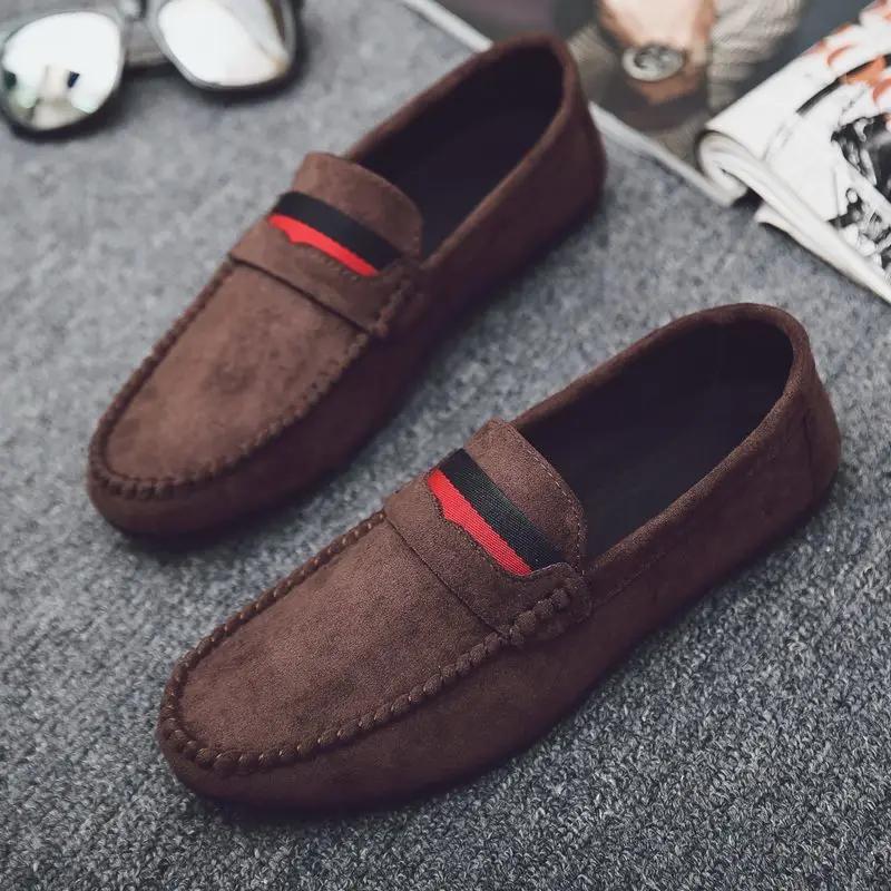 Men's Leather Shoes Non Slip and Waterproof Male Casual Shoe Flat Round Toe Classic Original New In Adults Pu Luxury Sale On