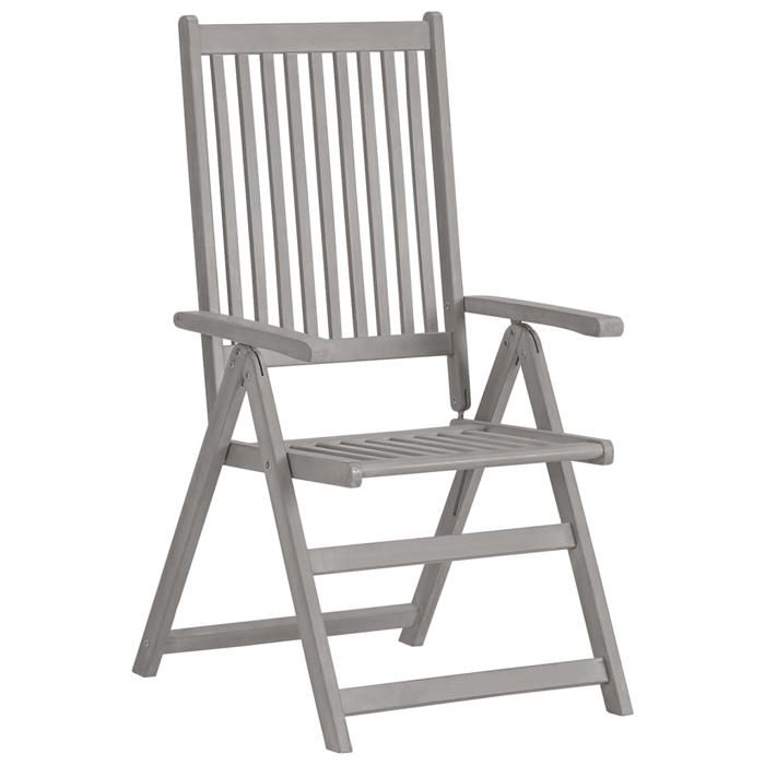 Maison Exclusive - Chaises inclinables de jardin et coussins lot de 8 Gris Acacia
