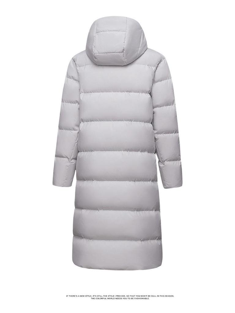 Модная длинная мужская зимняя пуховая куртка 2025 года - Белый утиный пух, Повседневный гонконгский стиль, Однотонная, Теплая верхняя одежда