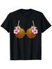 Coconut Bra Hawaiian Tropical Costume Luau Party Hawaii Tshirt 2025 Hawaiian Tropical Style  Women Tee Short Sleeves
