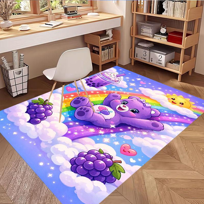 Care Bears Print Rug, Washable Floor Carpet, For Entryway Dorm Laundry Room Office Study, Home Decor Birthday Christmas Gift