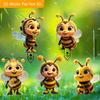 2D Flat 5-piece Set Cute Bee Friend Acrylic Garden Decoration for Patios, Lawns and Potted Plants - Ideal Holiday Gift