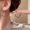 Золотые серьги-кольца из ломаного серебра женские легкая роскошь высококачественные пусеты новые популярные уникальные простые серьги-кольца