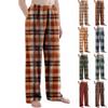 Детские рождественские брюки с клетчатым принтом, плюшевые повседневные брюки