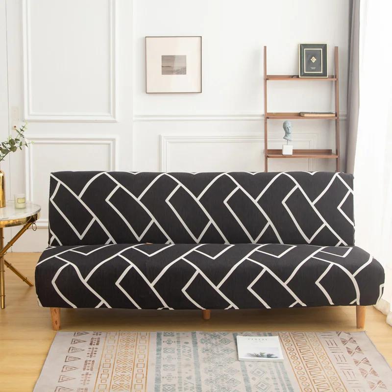 LANMOLIFE Безрукавный чехол для дивана-футона с принтом, эластичные чехлы для дивана, съемные, для чистки, чехлы для дивана из спандекса, подходят для домашнего декора