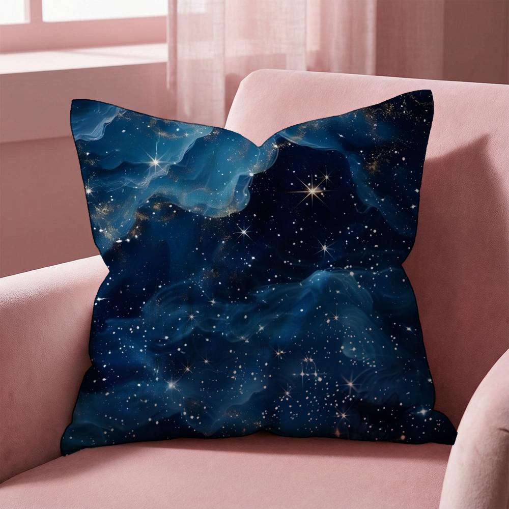 Starry Nebula Texture Cushion Cover MultiScene Pillow Cover for Home Car Reversible Soft Durable for Daily Use