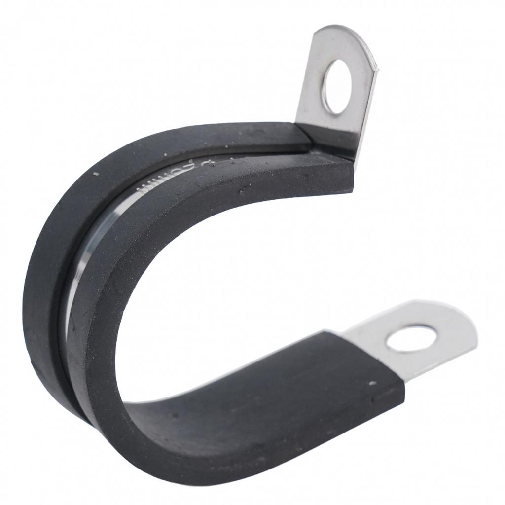 10 шт. Хомуты для шлангов P-образного типа из нержавеющей стали с резиновой подкладкой, монтажные зажимы для кабелей, проволока
