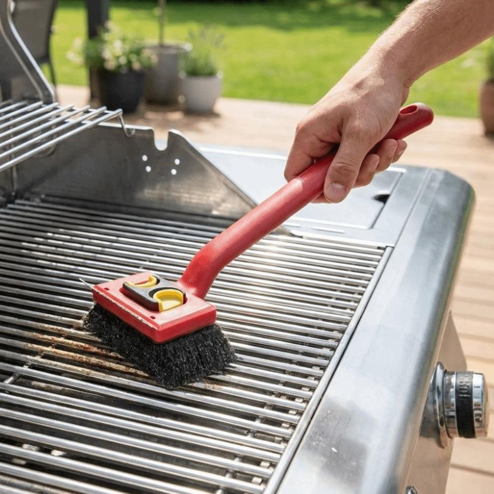 Replaceable Pads Safe Grill Grate Scrubber Stainless Steel Grease Remover Brush Home Use