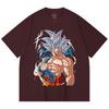 230 г/м² 100% хлопок Dragon Ball V47 Goku Ultra Instinct Принт Унисекс Тяжелая хлопковая футболка