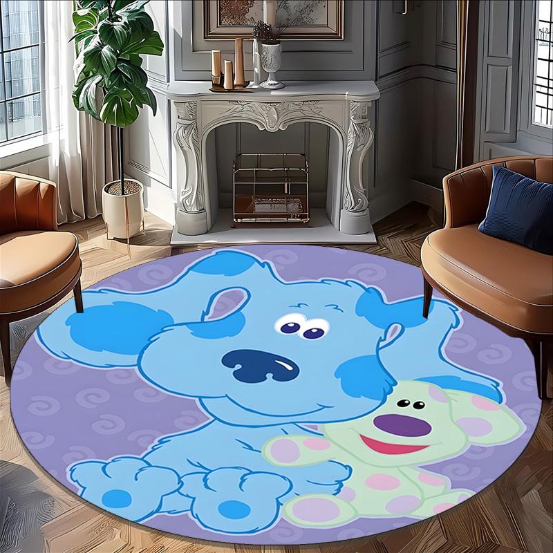 1pc Pistas da Blue Blue’s Clues3 Print Round Carpet Chair Round Carpet Suitable for Bedroom Living Room Home Decorative Carpet