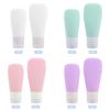 4Pcs/Set Portable Silicone Travel Bottle Liquid Container Empty Refillable Packing Lotion Points Shampoo Container Cream Trip