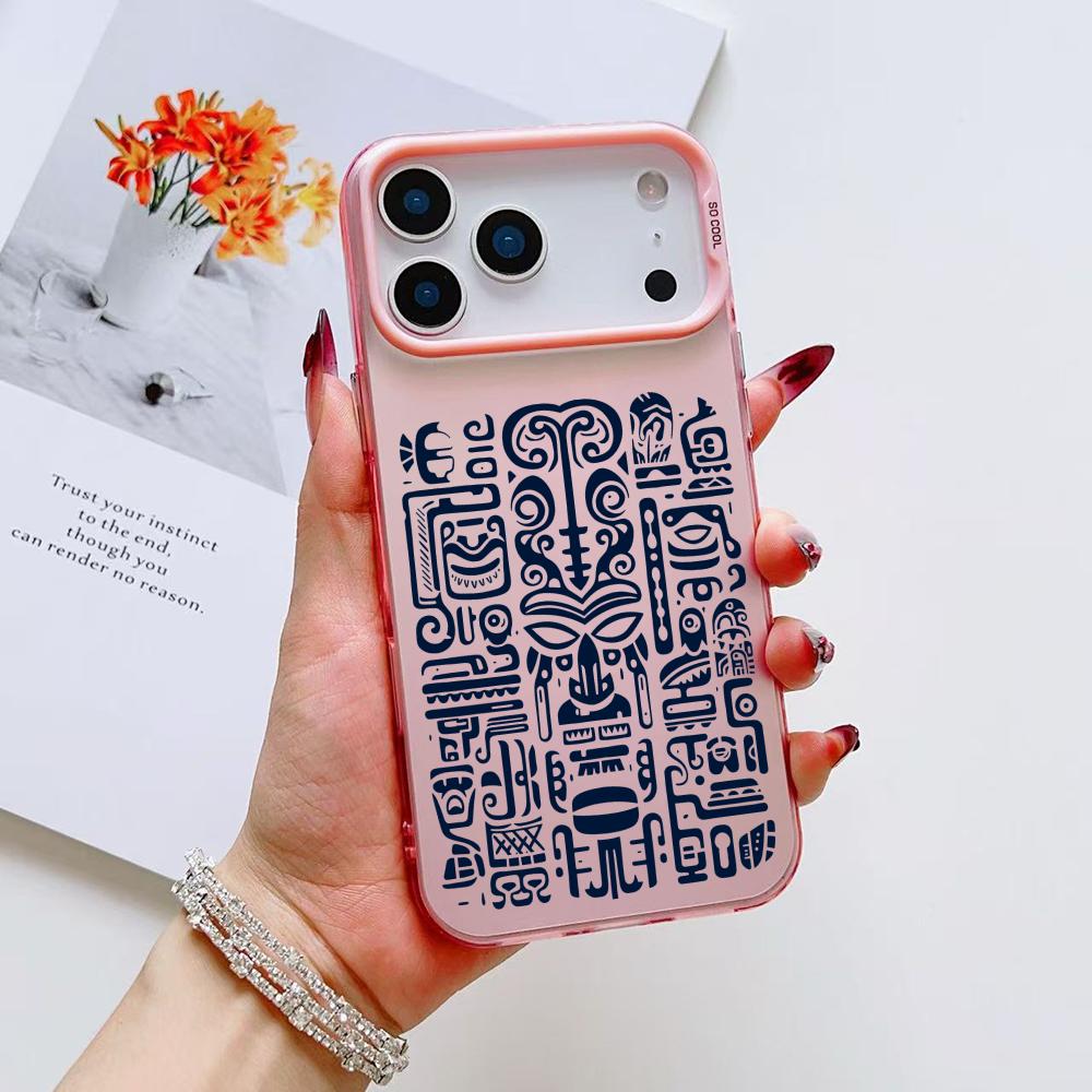 Модный Чехол Для Телефона С Тики-Узором Для iPhone 17 16 15 14 13 12 11 Pro Max Air Цветной Матовый Лазерный Аврора Ударопрочный Чехол Для Телефона
