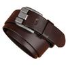 Men Solid Color Leather Belt With Geometric Style And Durable Alloy Buckle Pin