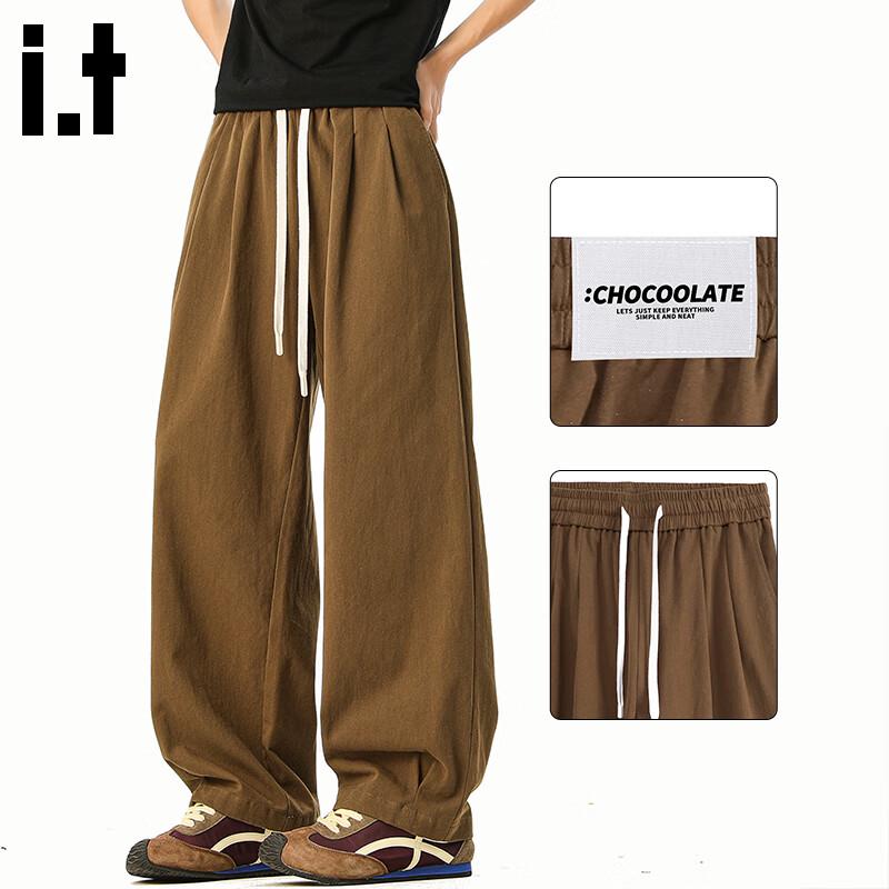 CHOCOOLATEit Men's Pure Cotton Loose Straight Cargo Pants