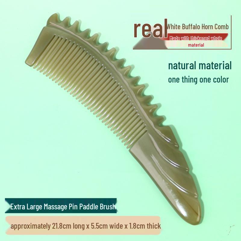 Утолщенная Премиальная Резная Белая Буйволиная Роговая Расческа - Доступны Различные Стилі