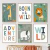Lion Elephant Giraffe Jungle Animal Nursery Wall Art Canvas Painting Nordic Posters And Prints Wall Picture Baby Kids Room Decor